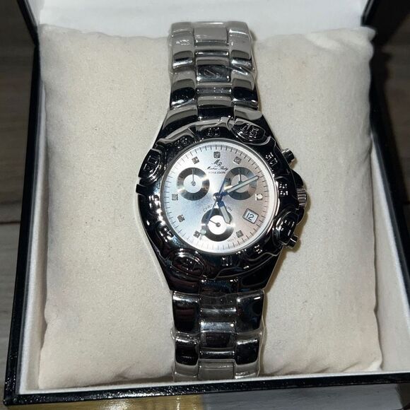 MR Markus Ruby Poseidon watch mens chronograph 22 M water resistant 8 diamonds - Picture 2 of 6
